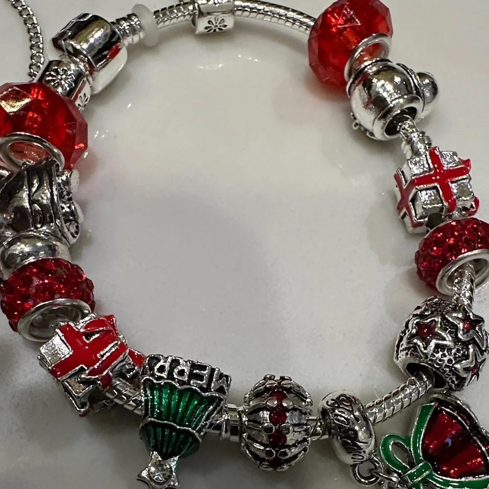 Adidas Silver Bracelet with Red and Green Charms - Picture 5 of 17